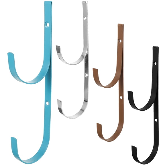 TABLZONE 4Pcs Multi-Use Iron Pole Hangers Double Hook Wall Hangers for Swimming Pool and Garden Tools