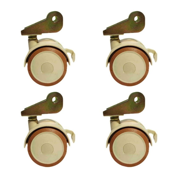 4 Pcs Swivel Caster Wheels U Bracket Casters Brake Wheels with Mute Moving for Furniture Cribs and Tables