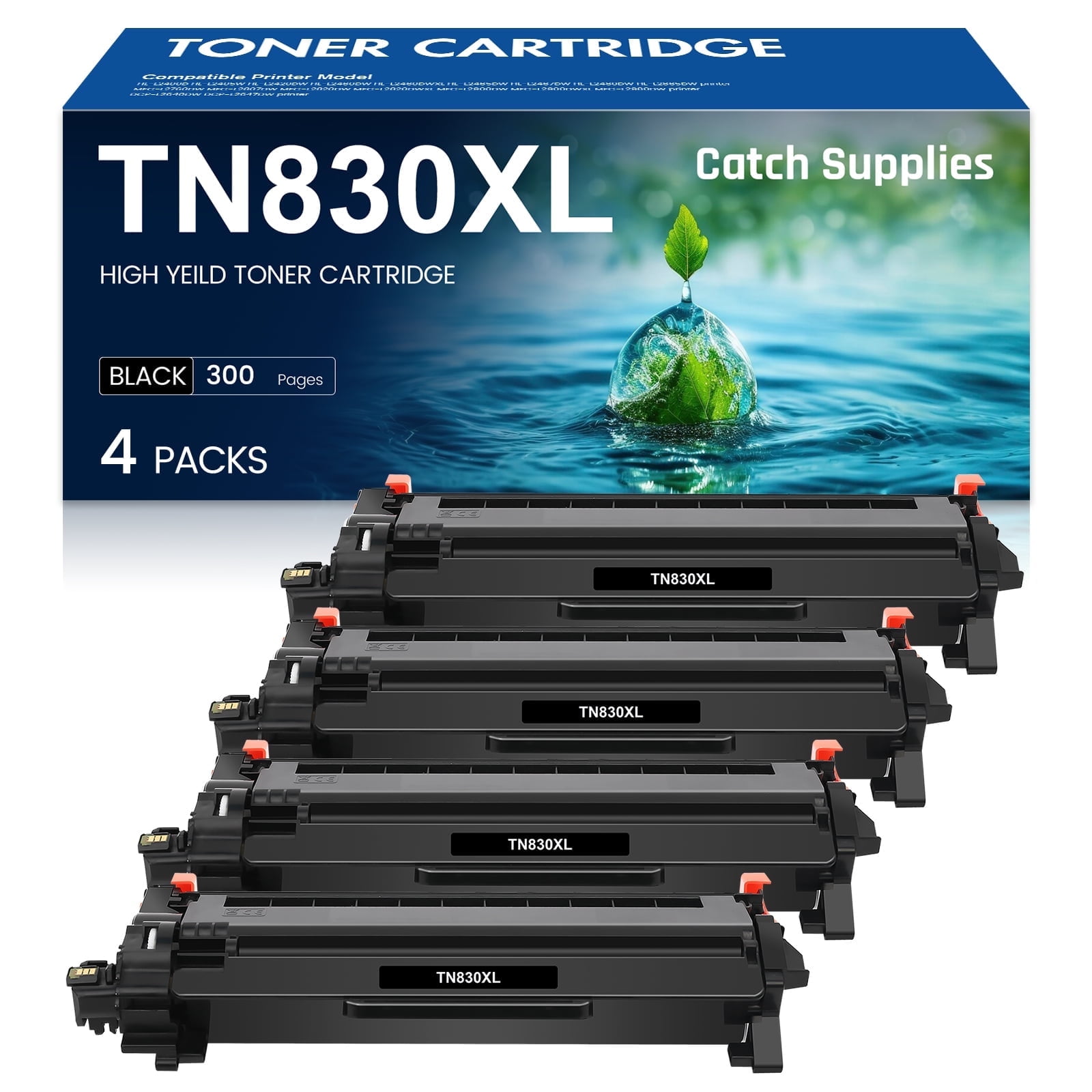 4 Pcs TN830 TN830XL Toner Cartridges Compatible for Brother