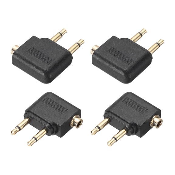 4 Pcs TS3.5mm Male to 3.5mm Female Gold-Plated Copper Adapter
