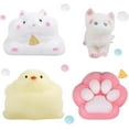 thumbnail image 1 of 4 Pcs Taba Squishies Toy, Taba Squishies Paw Cute fufu Cat Animal Squishies Soft Slow Rising Stress Relief Sensory Toys for Kids and Adults Anxiety Relief, Party Favors, 1 of 7
