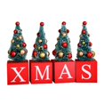 thumbnail image 1 of 4 Pcs Tabletop Christmas Tree 4.8 inch Mini Artificial Christmas Tree Tabletop Small Xmas Tree for Holiday Indoor DIY Christmas Decoration, 1 of 5