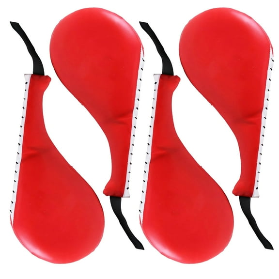 4 Pcs Taekwondo Kick Pads for Martial Arts Training, Red PU Boards for Breaking, High-Impact Kicking Pads for Taekwondo, Karate, Boxing, and Fitness