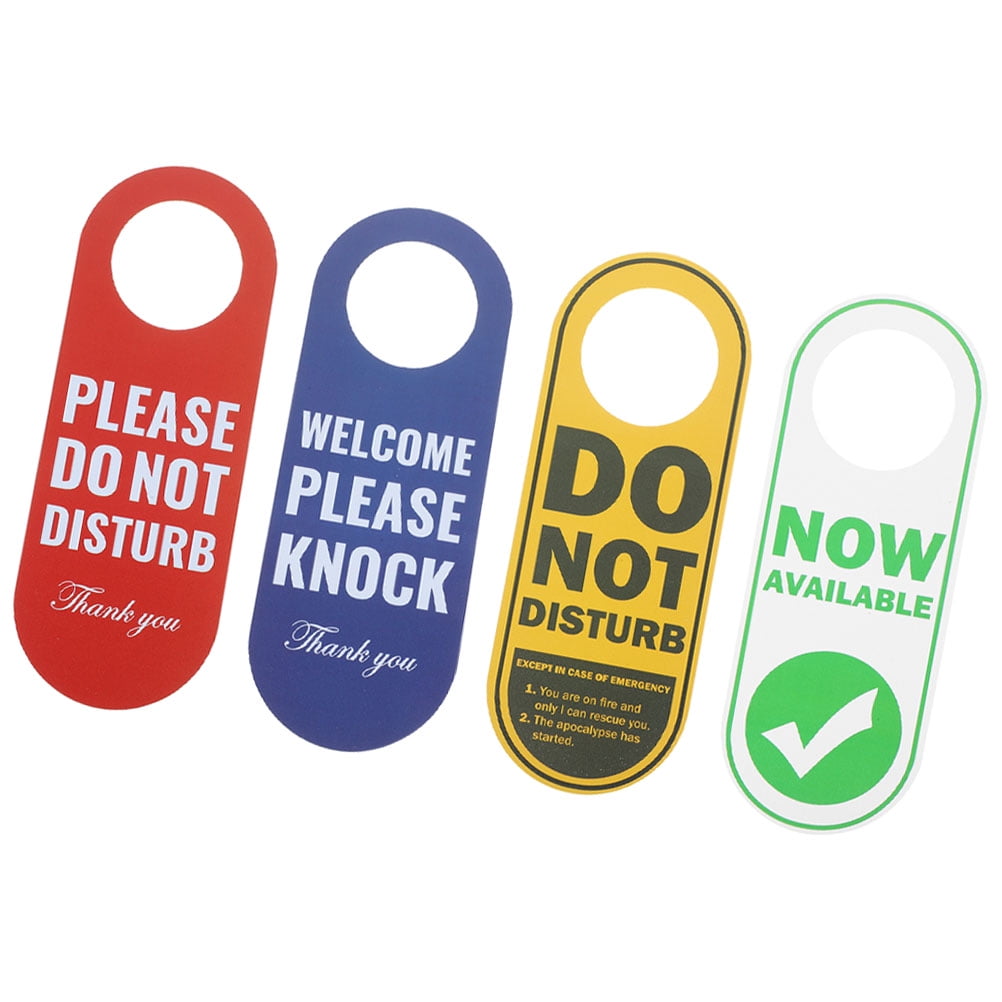 4 Pcs Tag Barg Do Not Disturb Listing Knock Room Signs Coat