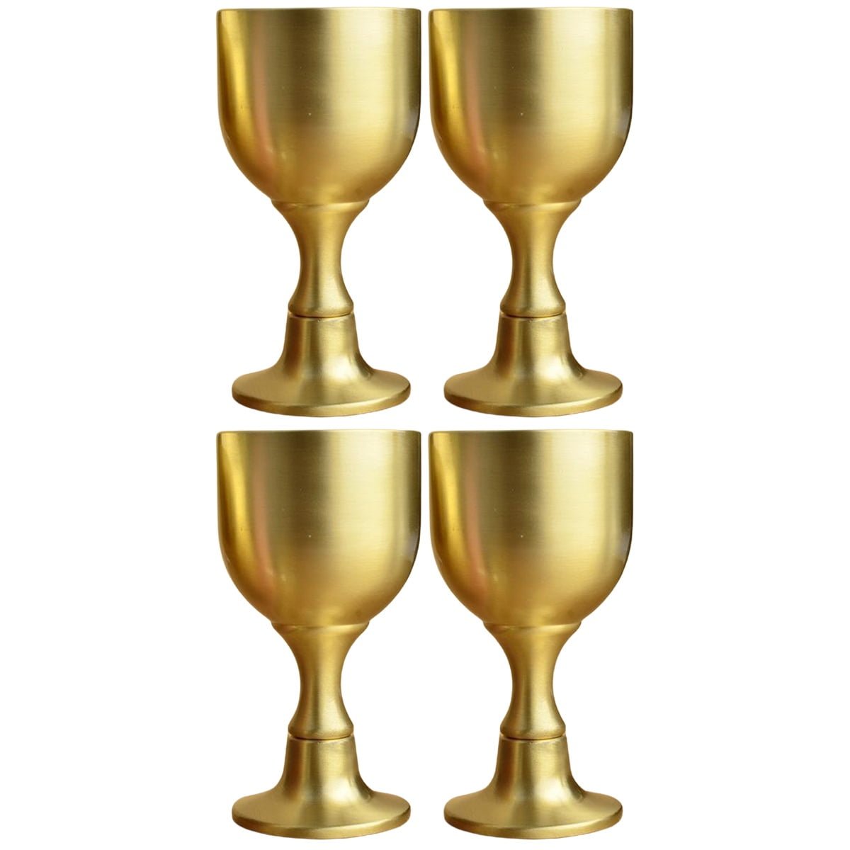 4 Pcs Tall Brass Wine Glass Household Goblet Decorative Liquor
