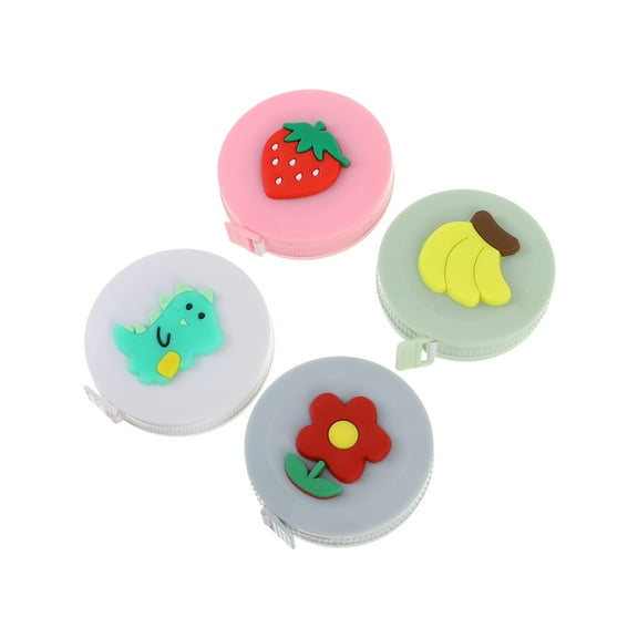 4-Pack Mini Retractable Tape Measures Flexible Small Cartoon Design Measuring Tools for Home and Office Use