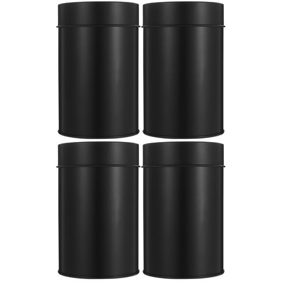 4 Pcs Tea Tin Canister Food Containers with Lids Flour Tinplate Storage Jars