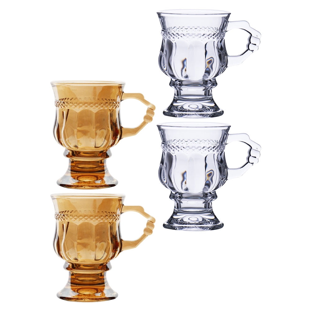 4 Pcs Teacup Glass Ice Cream Container European Milk Espresso Martini