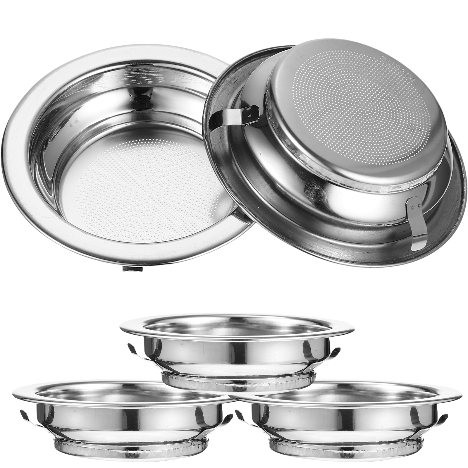 4 Pcs Teacup Strainer Glass Kettle Stainless Steel Colanders Teapot