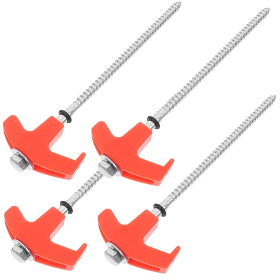 4 Pcs Semi-automatic Barbecue Skewers Tent Pegs 20.50X6.00X1.50CM Orange