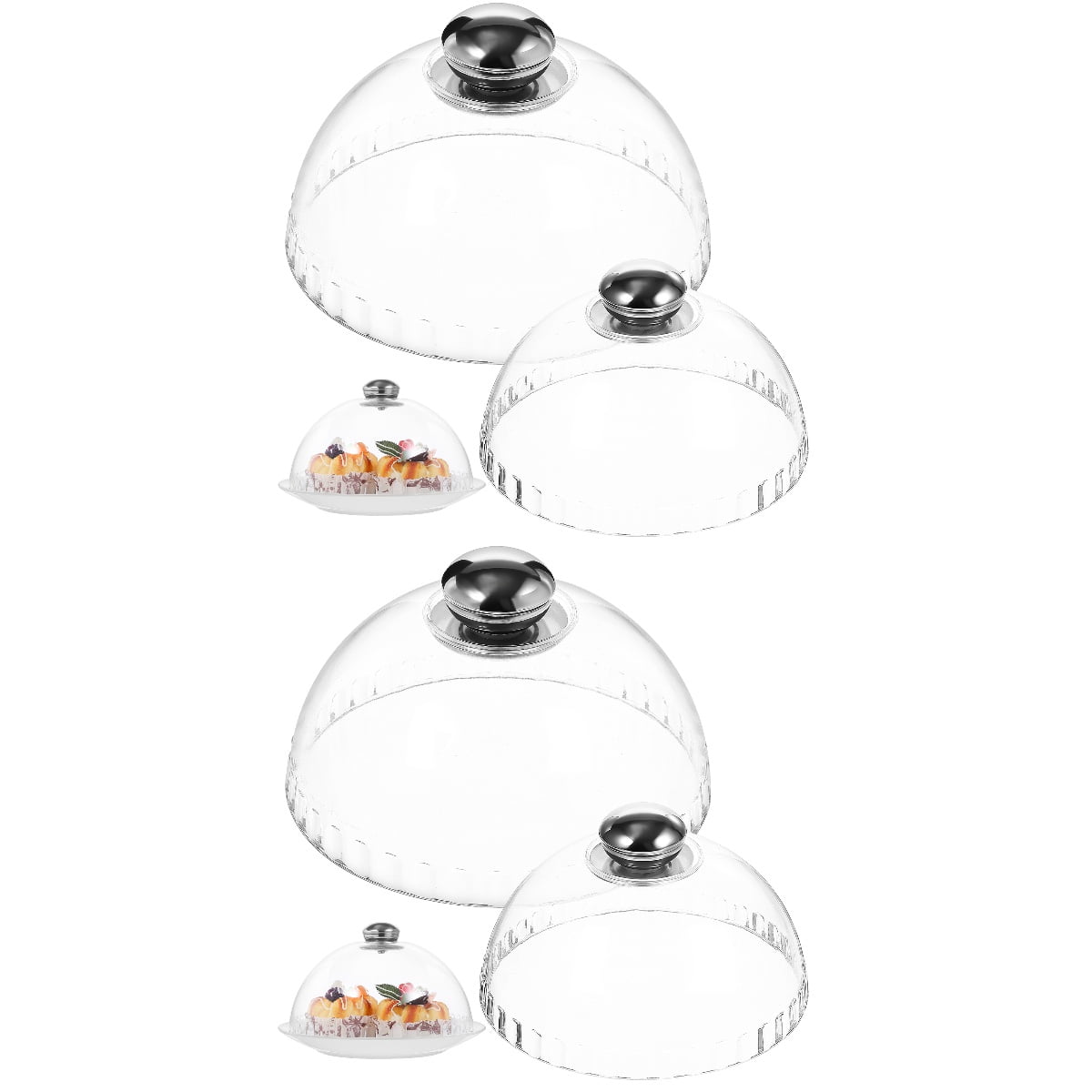 4 Pcs Tents Plate Covers for Dinner Plates Dome Fashion Design Snack Tray Dessert Decorate