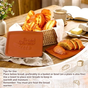 4 Pcs Terracotta Bread Warming Stone for Warm Food Serving, Rectangle Tortilla Warmer Ceramic Stone for Winter Christmas Party Table Warmer Food Housewarming Gifts(11 x 8 x 0.5 Inch)