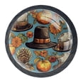 thumbnail image 1 of 4 Pcs Thanksgiving Hat Knobs for Kitchen Cabinet Cupboard Dresser Bookcase Drawer Pulls Handles Round Home Decor, 1 of 8