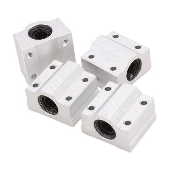 OUNONA 4Pcs Plated Silver Scs8uu Linear Motion Ball Bearing Cnc Slide Bushing for Precision Machines