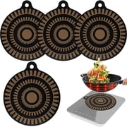 4 Pcs Thermochromic Silicone Induction Cooktop Protect Mat, High Temperature Resistance and Oil Pollution Prevention Protective Cover 9.45 Inches