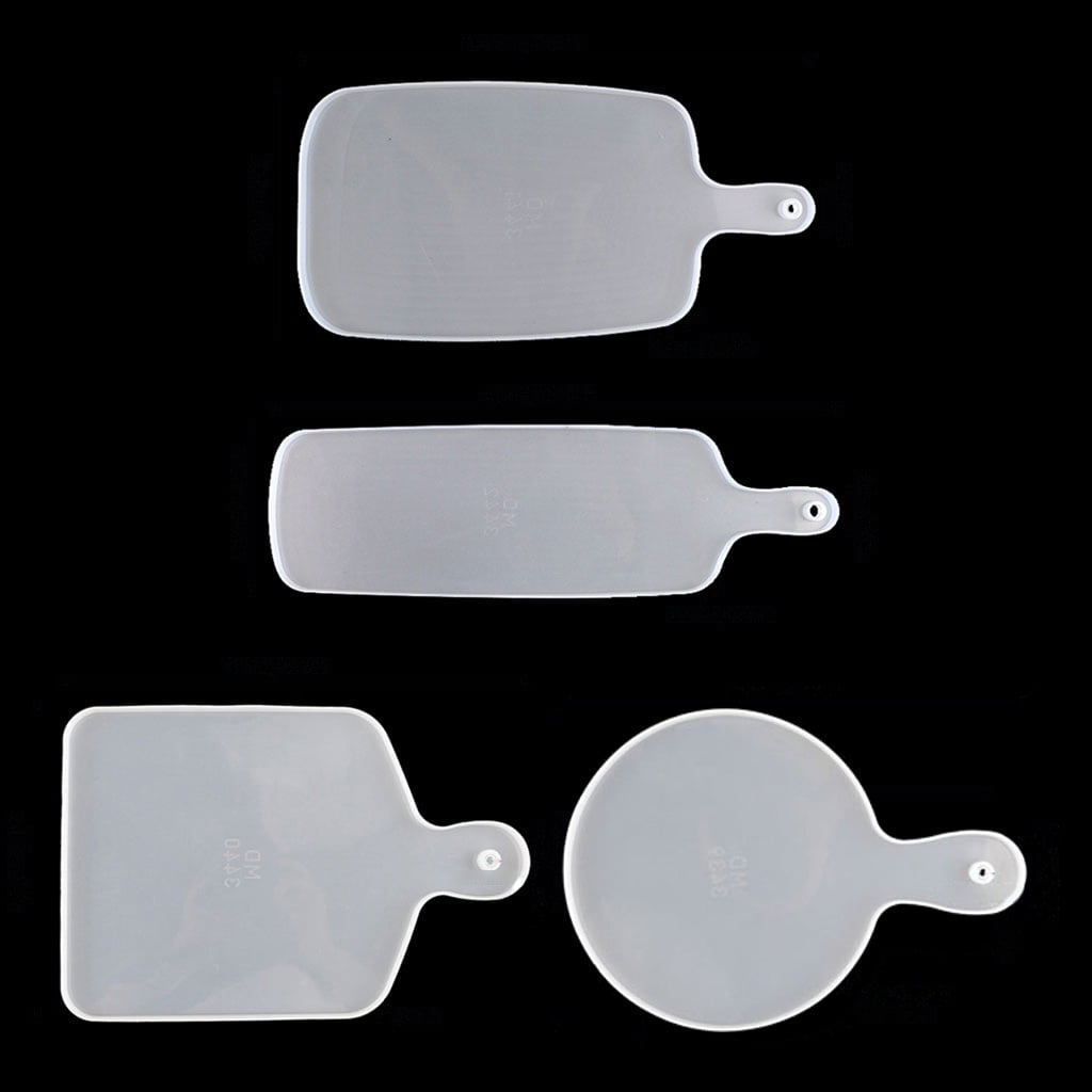 4 Pcs Thick Resin Tray Molds DIY Large Serving Handle Board Silicone Molds for DIY Resin Art Gifts Home Decoration