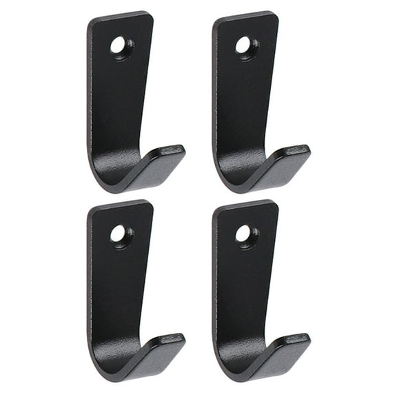 4 Pcs Thickened Single Hole Coat Hook Hooks Utility Ceiling Wall for Coats Black