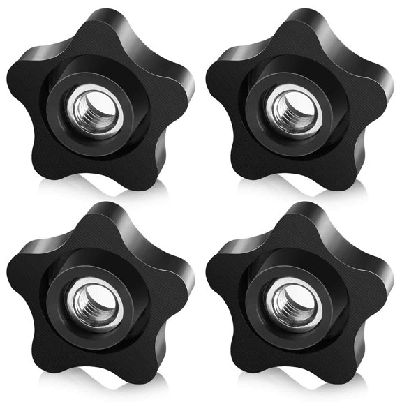 4 Pcs Threaded Knobs 3/8-16 Knob Star Knobs Female Thread Knobs Clamping Nuts Knobs Thumb Screw Threaded Knobs for T Track Bolts Jigs Knobs