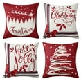 thumbnail image 1 of 4 Pcs Throw Pillow Cases, 18x18 inch Square Christmas Tree Santa Print Throw Pillow Covers, 1 of 9