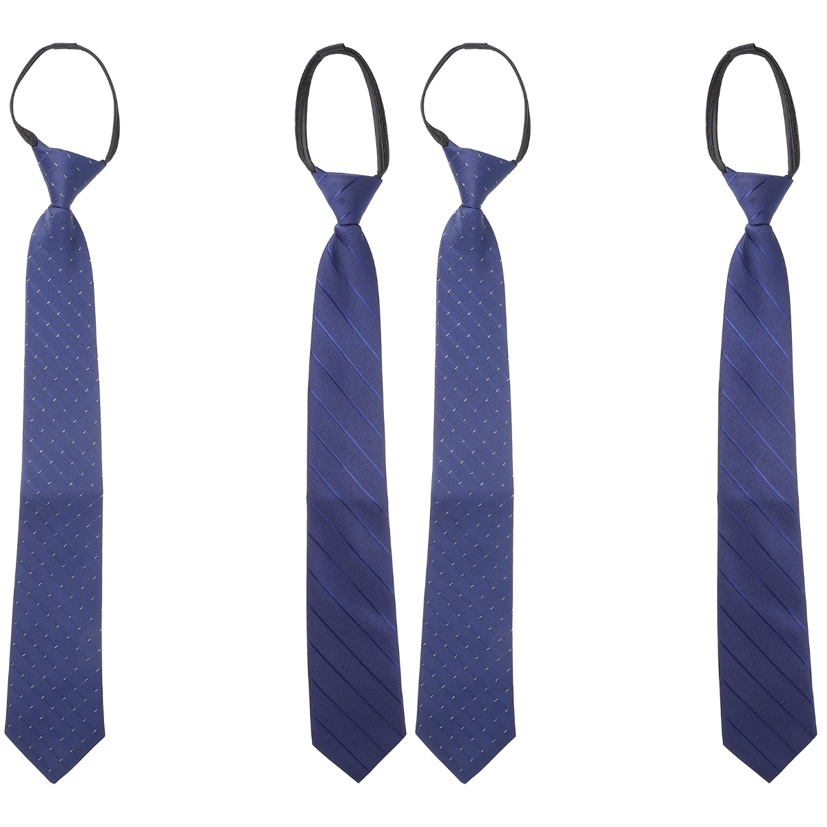 4 Pcs Tie Pretied Zipper Ties Men Decor Black Business Unisex Necktie