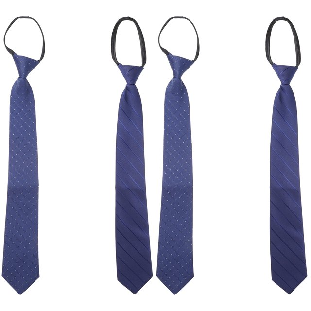 4 Pcs Tie Pretied Zipper Ties Men Decor Black Business Unisex Necktie