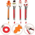 thumbnail image 1 of 4 Pcs Tiny Tongs Christmas Gift Gifts Metal Christmas Tongs Snowman Tongs Multi-function Grill Tong Stainless Steel Tongs Silicone Clips Gadgets Clip Gingerbread Man Silica Gel, 1 of 6