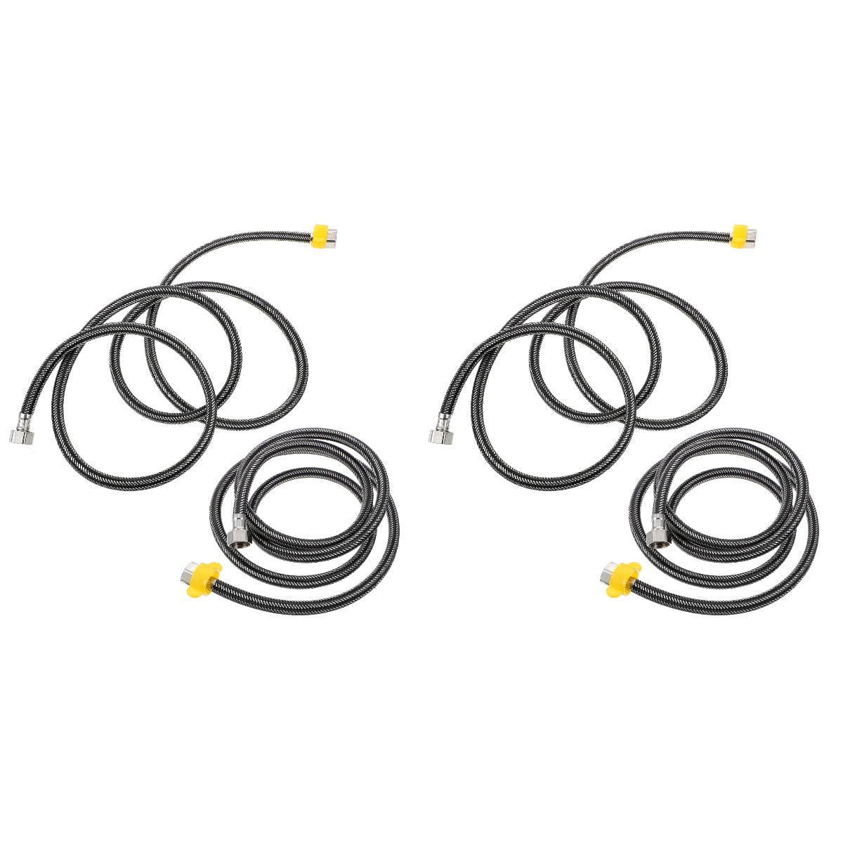 4 Pcs Toilet Braided Hose Sink for Faucet Supply Line Extension Metal