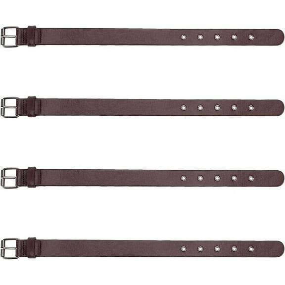 4 Pcs Traditional Kilt Extender Straps Imitation Leather Cuff Belt Buckles 16.5x1 Dark Coffee Leather Adjustable Belt with Metal Square Buckle Women's Belt for Coat Dress DIY for DIY