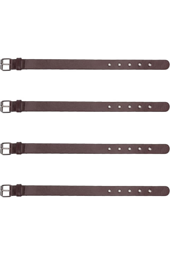 4 Pcs Traditional Kilt Extender Straps Imitation Leather Cuff Belt Buckles 16.5x1 Dark Coffee Leather Adjustable Belt with Metal Square Buckle Women's Belt for Coat Dress DIY DIY