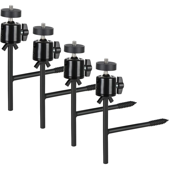 4 Pcs Trail Camera Tree Mounts, 1/4" X 20 "T Shape Screw Trail Camera Tree Mount360 Rotatable Interface Trailcam Holder for HuntingEasy Installation and Carry