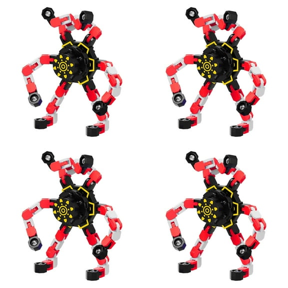 4 Pcs Transformable Fidget Spinners Toys, Stress Relief Sensory Toys All Ages Fingertip Gyros for Party Favors Chrismas Stocking Stuffers Bulk for Teens