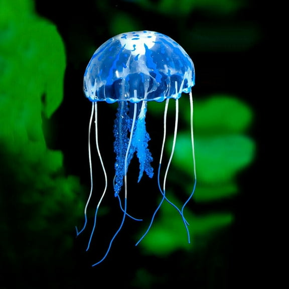 4 Pcs Transparent Artificial Jellyfish Aquarium Decorations, Luminous Simulate Jellyfish Fish Tank Ornament