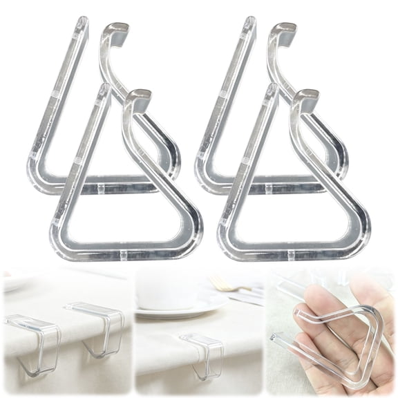 4 Pcs Transparent Plastic Tablecloth Clips, Spring-Loaded Non-Slip Tablecloth Holders for Indoor Outdoor Picnic BBQ Party, Wind-Resistant Fasteners for Home Garden Patio Table, Clear, By Harlik