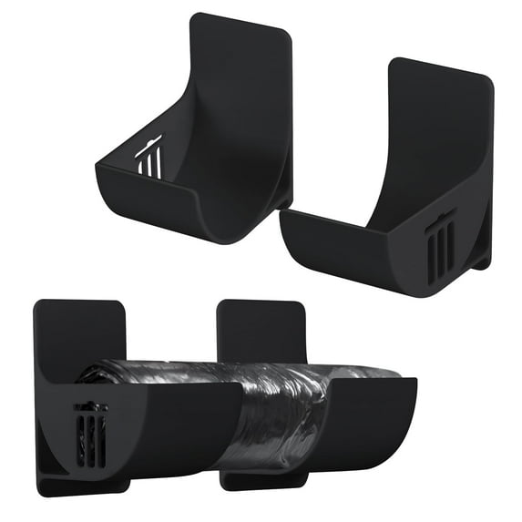 4 Pcs Trash Bag Dispenser Plastic Bag Holder, Wall Mounted Plastic Bag Organizer Grocery Bag Holder Garbage Trash Bag Holder for Home Organization Kitchen Organizers and Storage, Black