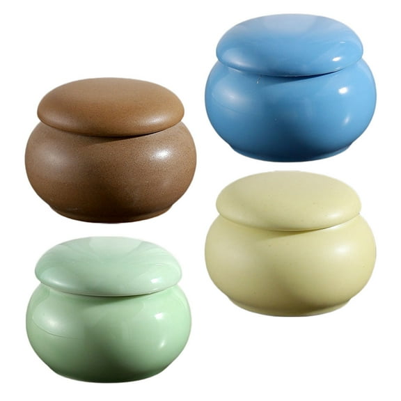 STRANDCHIC 4-Piece Portable Ceramic Storage Jars Set Kitchen Organization Containers with Simple Design