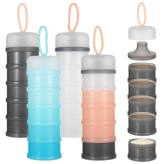 4 PCS 5 Layers Multi-Function Portable Storage Containers Leakproof Protein Powder Baby Milk Powder Containers