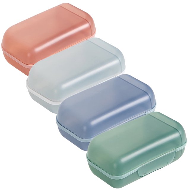 4 Pcs Travel Soap Box Bar Case Holder Clear Plastic Container Student