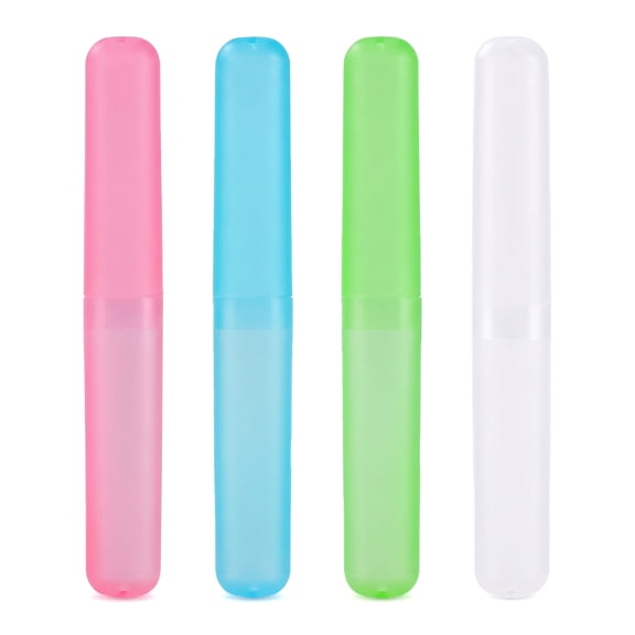 4 Pcs Travel Toothbrush Holder(Pink, Blue, Green and White),Plastic Toothbrush Case Portable Toothbrush Storage for Home and Outdoor – Travel Toothbrush Case Holder
