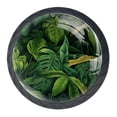 thumbnail image 1 of 4 Pcs Tropical Leaves Knobs for Kitchen Cabinet Cupboard Dresser Bookcase Drawer Pulls Handles Round Home Decor, 1 of 8
