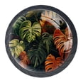 thumbnail image 1 of 4 Pcs Tropical Leaves Knobs for Kitchen Cabinet Cupboard Dresser Bookcase Drawer Pulls Handles Round Home Decor, 1 of 8