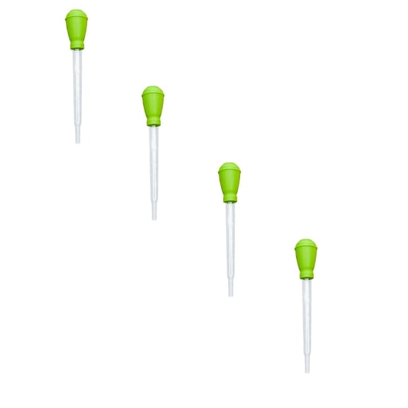 4 Pcs Turkey Baster,Turkey Oil Suction Tube With Scale,1 Oz/30Ml Barbecue Transparent Turkey Baster,Soft Meat Baster Tool for Cooking,Portable Turkey Baster for Kitchen BBQ Daily Cooking,Green