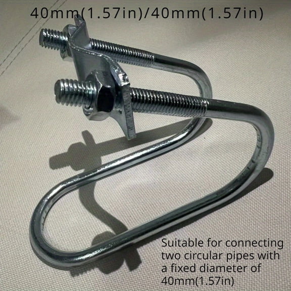 4(Pcs) U-Bolts, Cross U-Shaped Pipe Clamps, Equipment Livestock Greenhouse Pipe Clamp Fixing, U-Shaped Hoop, Fixed Round Pipe-40mm(1.57in)/40mm(1.57in)4pcs