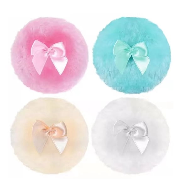 4 Pcs Ultra Soft Fluffy Powder Puffs Round Body Face Makeup Puffs Pink
