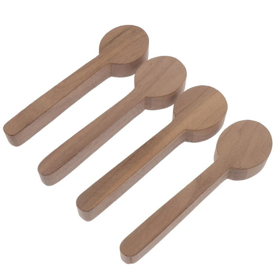 4pcs Natural Wood Spoons Handmade Carving Spoons DIY Craft Supply