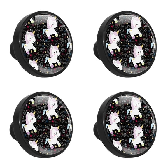 4 Pcs Unicorn Knobs for Kitchen Cabinet Cupboard Dresser Bookcase Drawer Pulls Handles Round Home Decor
