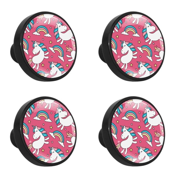4 Pcs Unicorn Knobs for Kitchen Cabinet Cupboard Dresser Bookcase Drawer Pulls Handles Round Home Decor