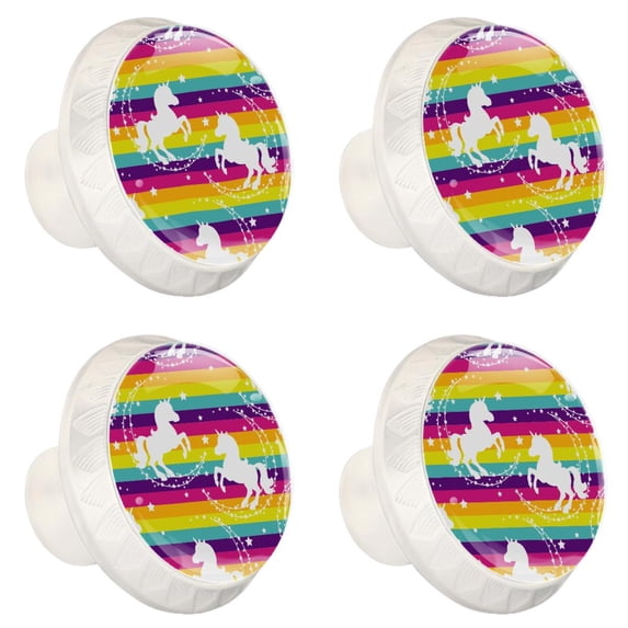 4 Pcs Unicorn Knobs for Kitchen Cabinet Cupboard Dresser Bookcase Drawer Pulls Handles Round Home Decor