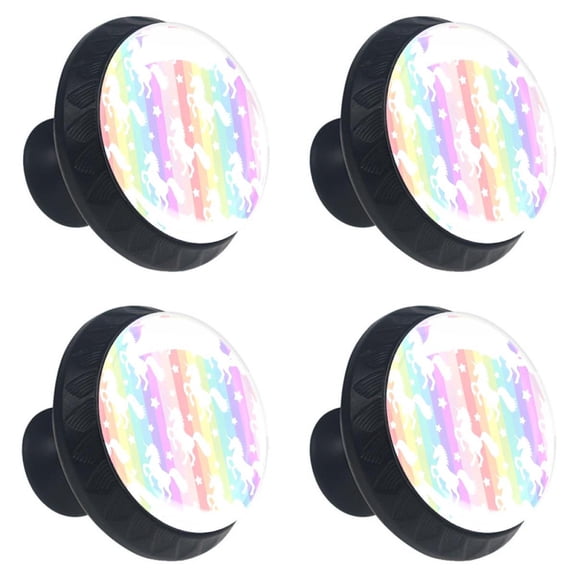 4 Pcs Unicorn Knobs for Kitchen Cabinet Cupboard Dresser Bookcase Drawer Pulls Handles Round Home Decor