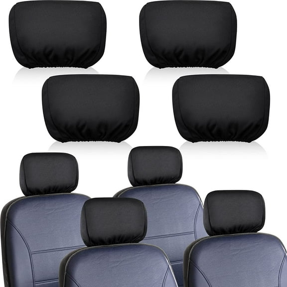 4 Pcs Universal Car Headrest Cover Soft Seat Rest Protector Fabric Head Coverings for Truck Auto()