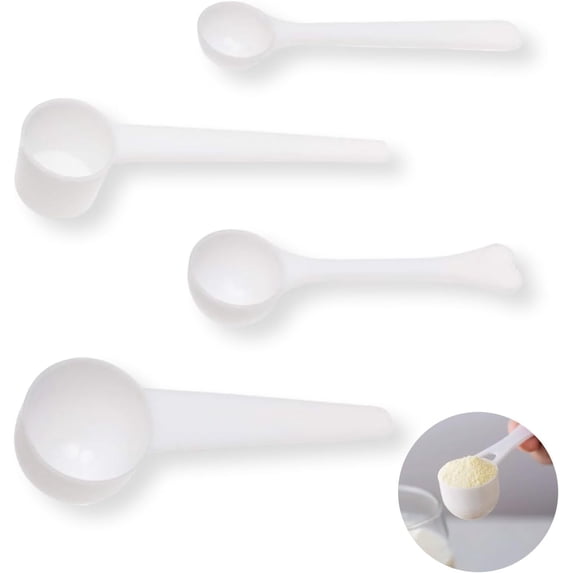 4 Pcs Universal Measuring Spoon Scoop for Baby Formula White